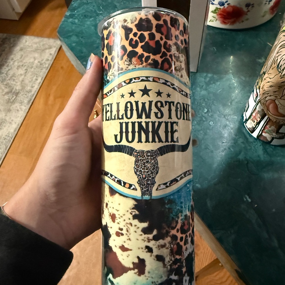 Yellowstone Junkie Leopard Print Tumbler